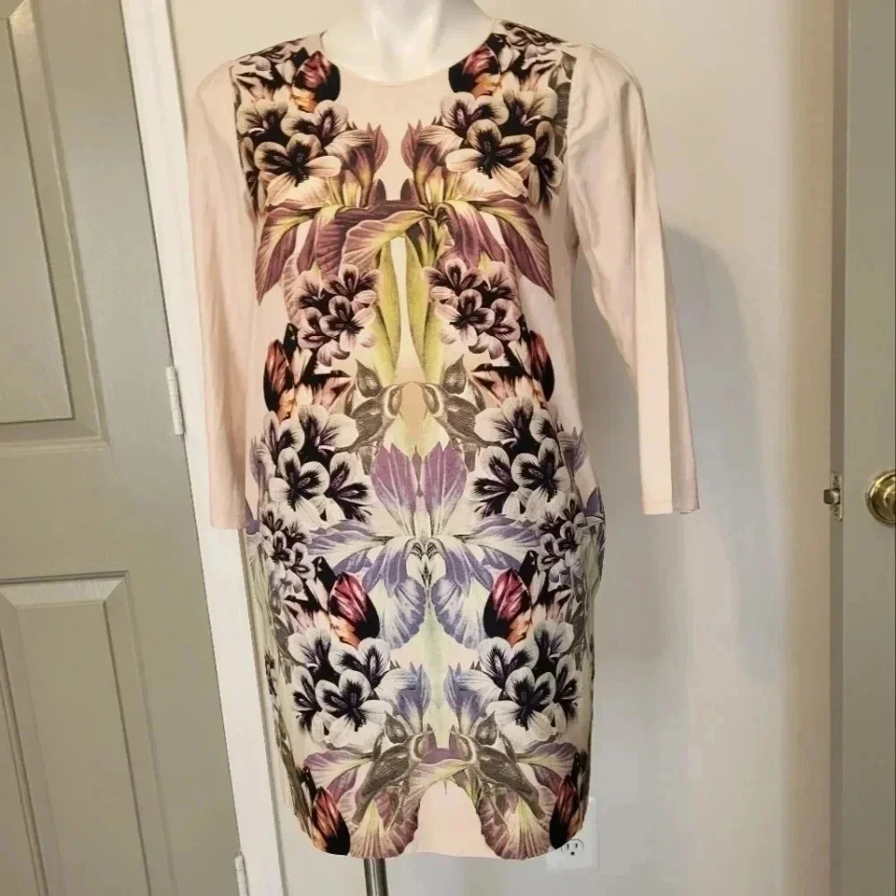 Corey Lynn Calter Shift Floral Iris Silk Blend Dress(4)